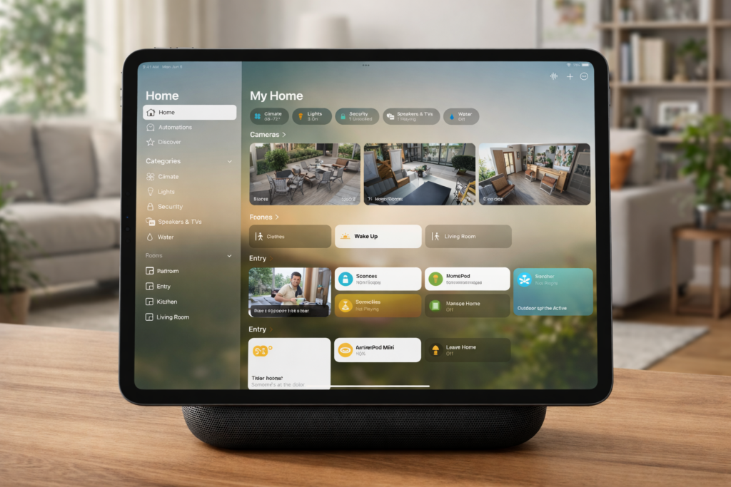 Los 3 productos de Apple que más espero para 2026 Render conceptual del Apple Home Hub, el nuevo dispositivo para el hogar inteligente de Apple en 2026