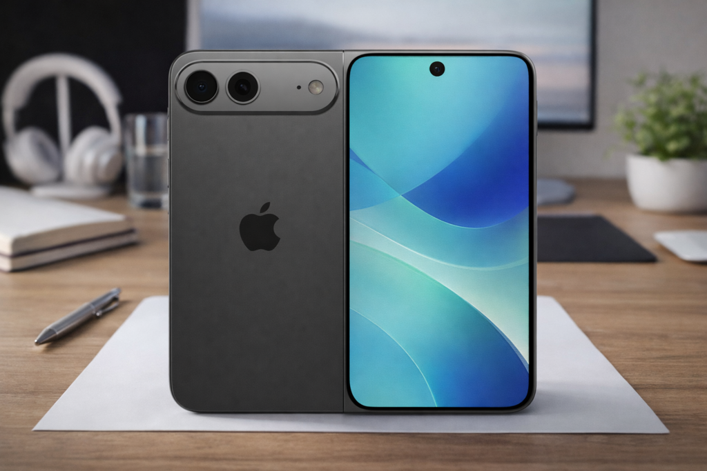 Los 3 productos de Apple que más espero para 2026 Concepto del iPhone plegable de Apple con pantalla flexible y diseño sin pliegue visible