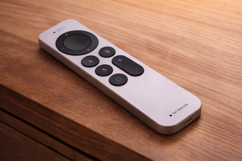 Siri Remote rediseñado para el Apple TV 4K 2026