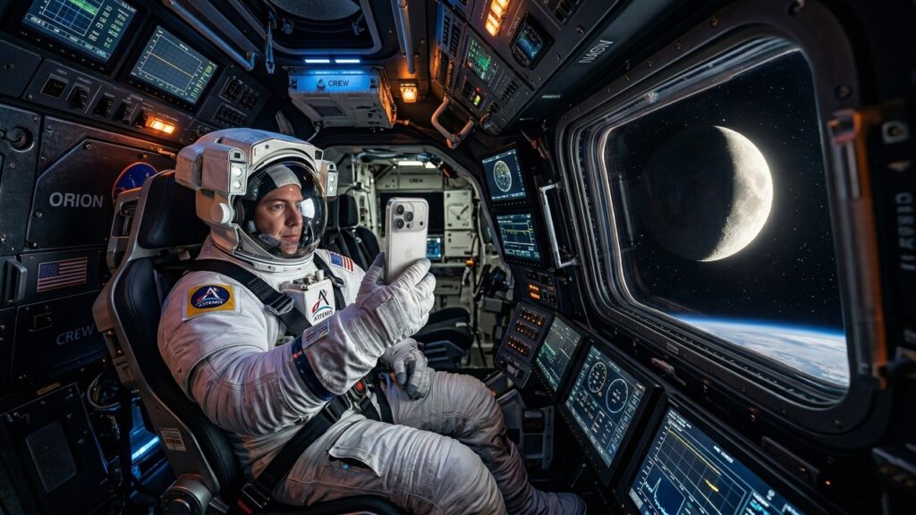 Imagen destacada del iPhone 17 Pro en la misión lunar Artemis II de la NASA