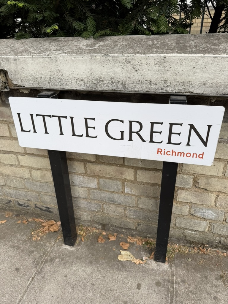 Placa de la calle Little Green en Richmond