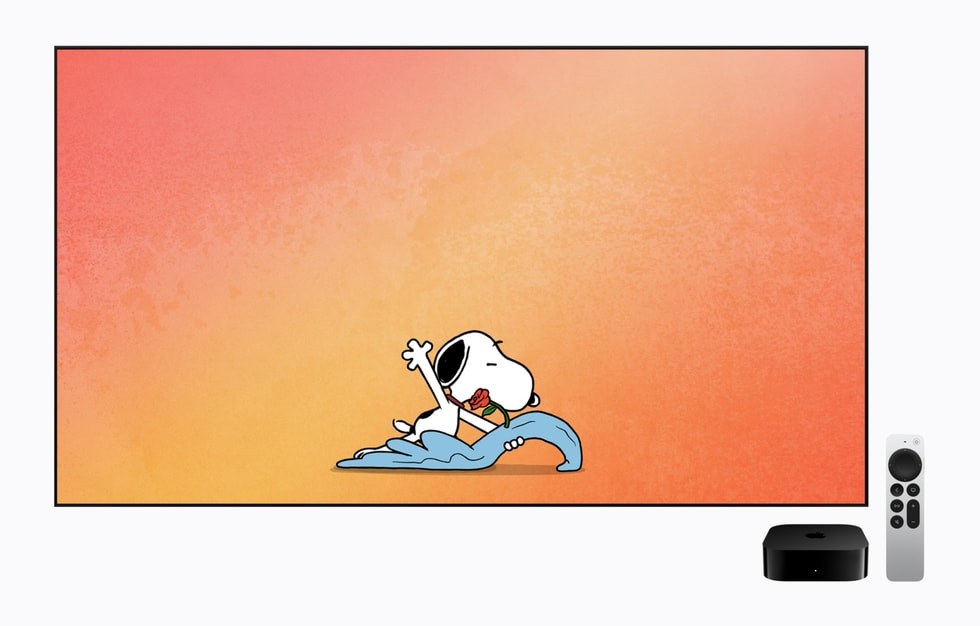 Salvapantallas de Snoopy en el Apple TV 4K