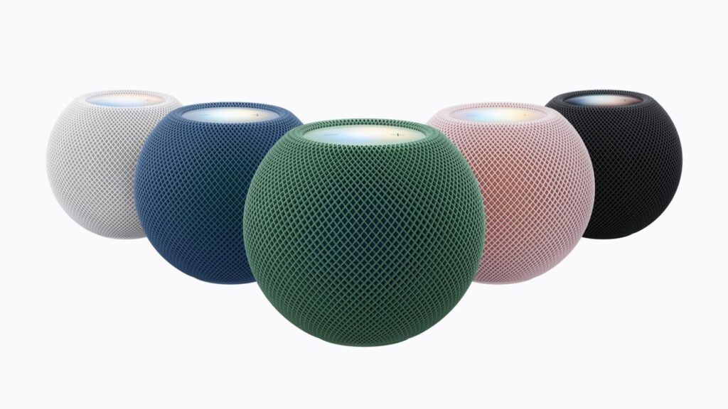 HomePod mini 2 en blanco, azul, verde, rosa y medianoche