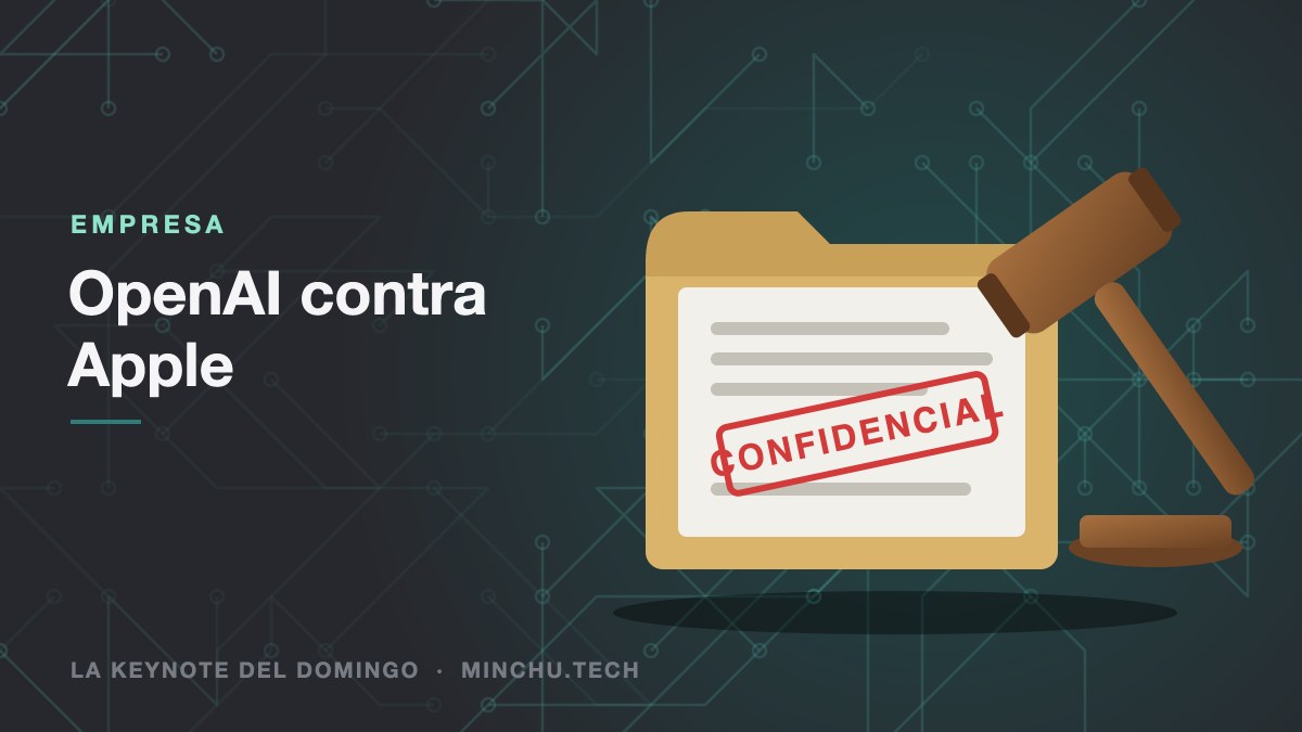 Ilustración de un mazo de juez junto a una carpeta de documentos confidenciales