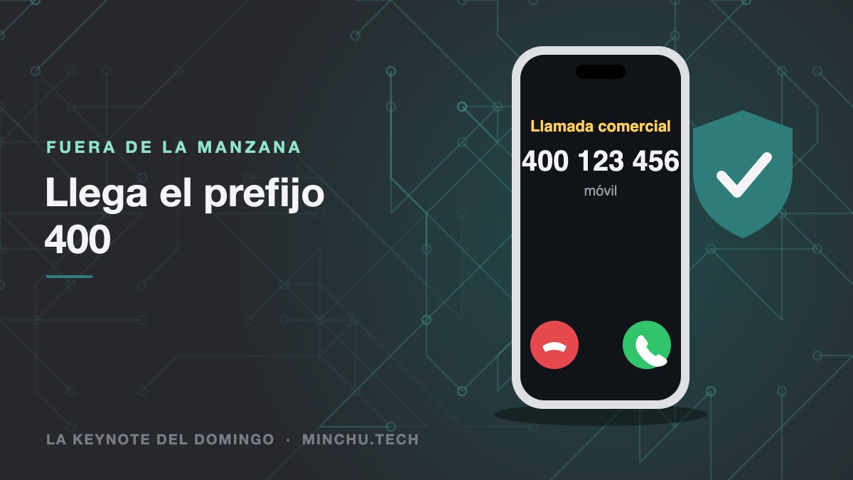 Ilustración de un móvil recibiendo una llamada comercial desde un número 400